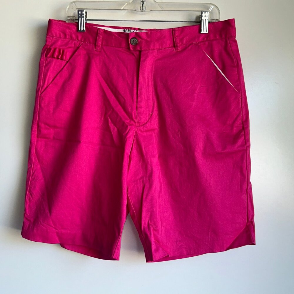 ROYAL & AWESOME Bright Pink Performance 9" Golf Shorts Men's Size 34 ~EUC
